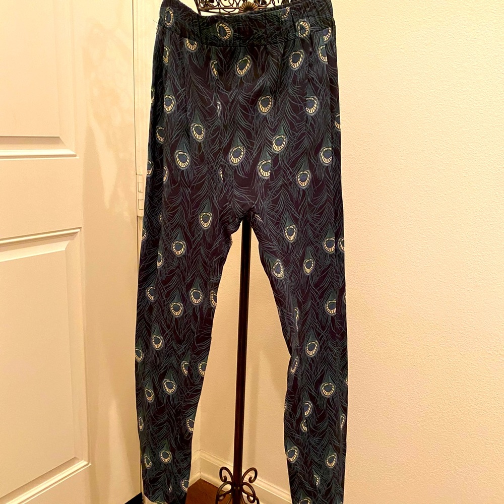 Peacock Print Hippie Summer Pants